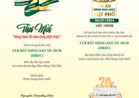 NHÀ HÀNG VIỆT PHỐ KỶ NIỆM 2O NĂM THÀNH LẬP (07/07/2004- 07/07/2024)