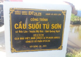 HOÀN CHỈNH CÁC HẠNG MỤC CẦU SUỐI TÚ SƠN VÀ CẦU BÀ TRÀN TẠI XÃ ĐỨC LÂN, HUYỆN MỘ ĐỨC, TỈNH QUẢNG NGÃI